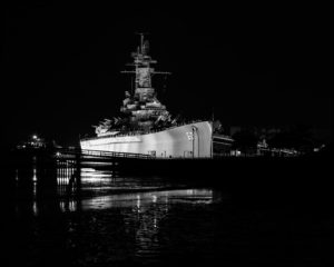 Battleship at Low Tide